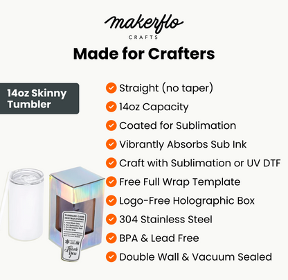 14oz Skinny Sublimation Tumbler